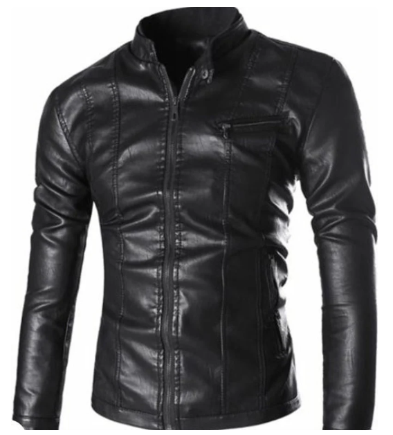 Handmade Men Winter Leather Men’s Biker Jacket, Black Leather Jacket for Men