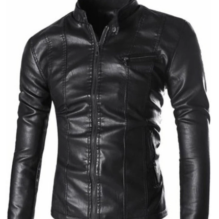 Handmade Men Winter Leather Men’s Biker Jacket, Black Leather Jacket for Men