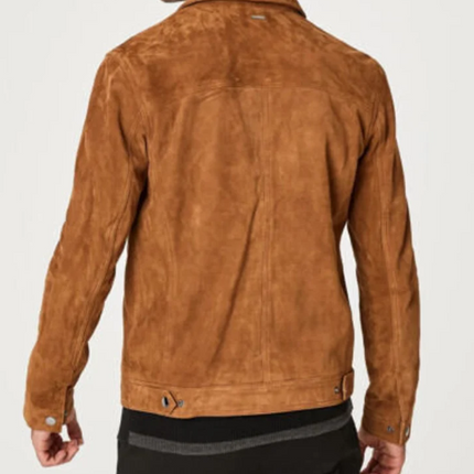 Handmade Men Brown Suede Style Jacket, Suede Western Jacket For Men