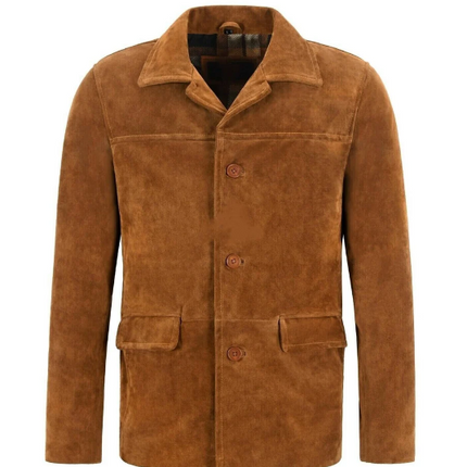 Handmade New Men’s Tan Brown Jacket Soft Sheepskin Causal Slim Fit Coat Jacket For Men