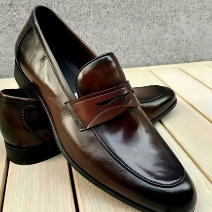 New Handmade Coffee Brown Shoes, Office Loafers, Leather Slip Ons, Dress Shoes