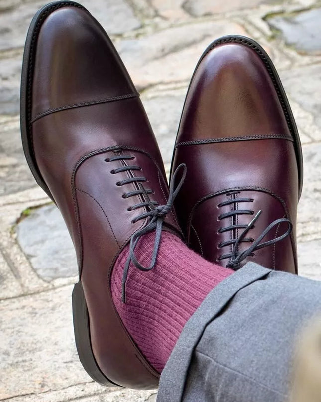 Handmade Men Brown Lace Up Leather Business Shoe, Party Wear Shoe, Office Shoe
