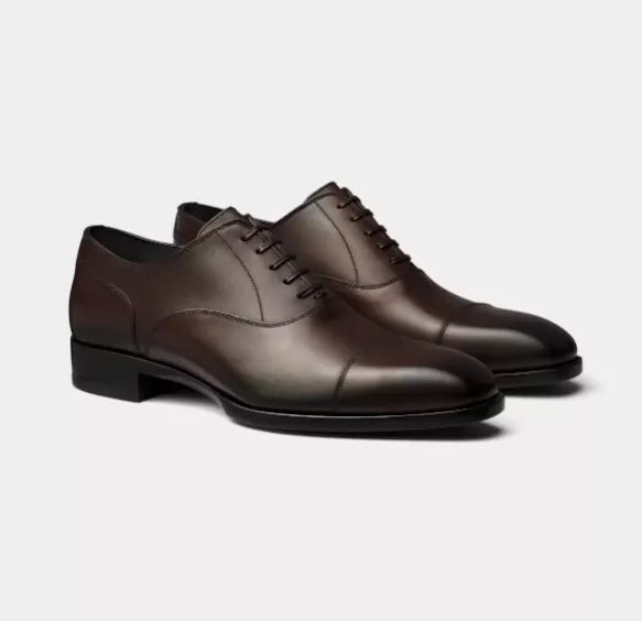 Handmade Men Lace Up Brown Leather Business Shoe, Party Wear Shoe, Office Shoe