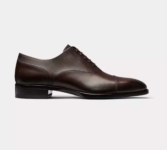Handmade Men Lace Up Brown Leather Business Shoe, Party Wear Shoe, Office Shoe