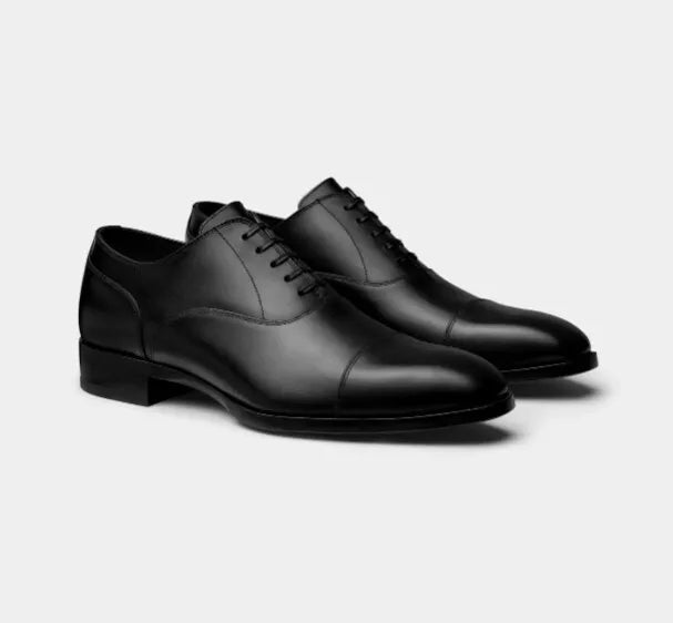 Handmade Men Black Lace Up Leather Business Shoe, Party Wear Shoe, Office Shoe