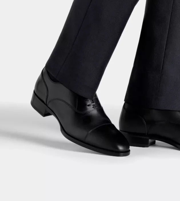 Handmade Men Black Lace Up Leather Business Shoe, Party Wear Shoe, Office Shoe