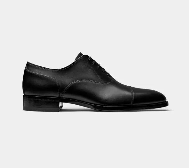 Handmade Men Black Lace Up Leather Business Shoe, Party Wear Shoe, Office Shoe