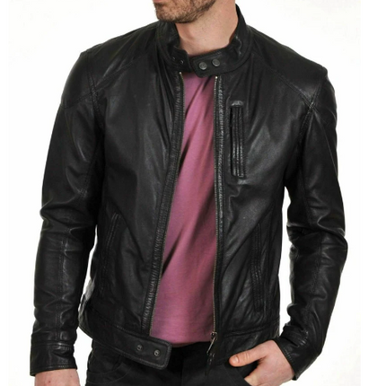 Handmade New Men’s Black Jacket, Moto Leather Stylish Slim Fit Jacket