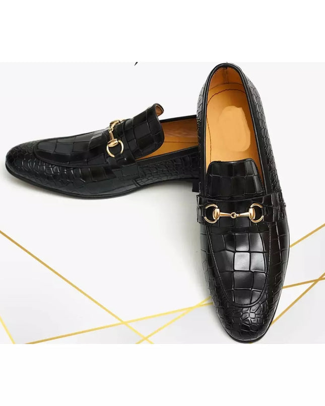 Black Crocodile Textured Handmade Moccasins Loafer Shoes For Mens, Men Alligators Texture Shoe