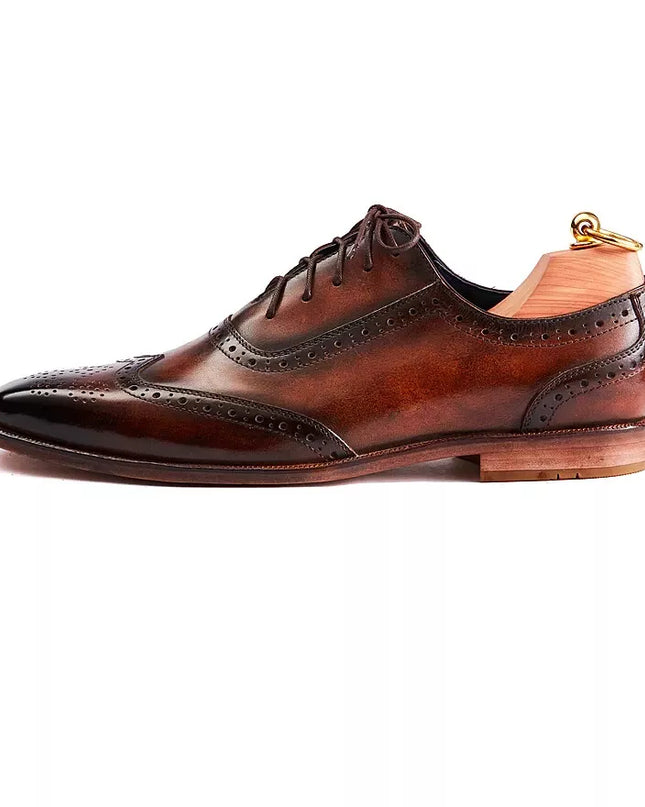 Handmade mens brown wingtip shoes, Men leather brogue shoes, Shoes for men