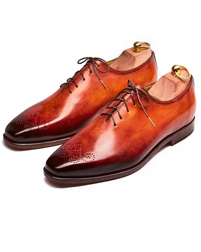 Handmade Mens Tan oxfords shoes, Men leather brogue shoes, Shoes for men