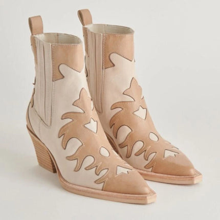 Handmade Women's Two Tone Leather Oxford Zipper High Ankle Fashion Party Boots