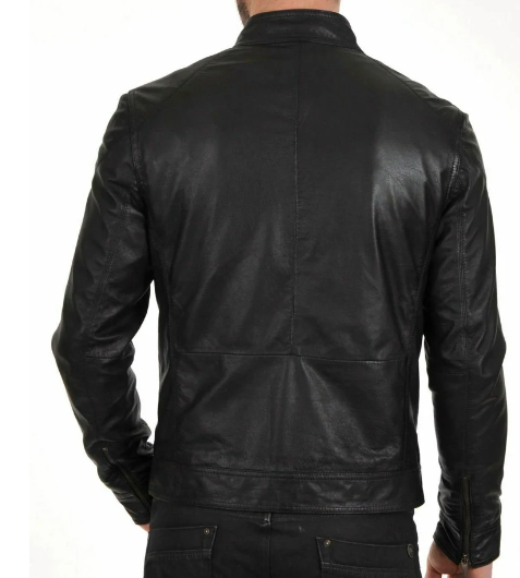Handmade New Men’s Black Jacket, Moto Leather Stylish Slim Fit Jacket