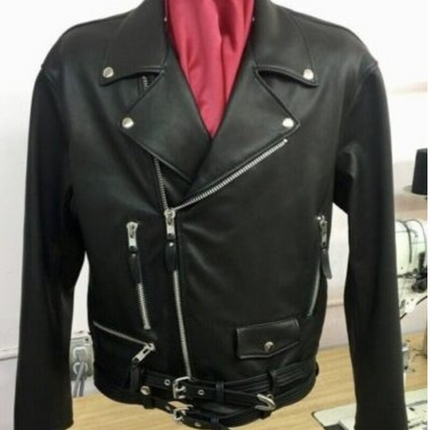 Handmade Men Black Biker Jacket, Leather Moto Fashion Jacket For Men