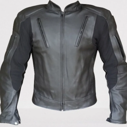 Handmade Men Black Leather Padded Biker Jacket, Motorbike Leather Jacket for men