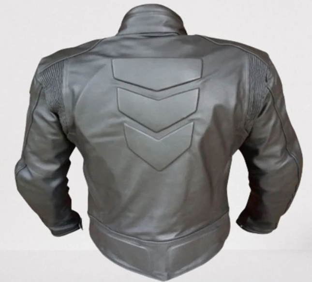 Handmade Men Black Leather Padded Biker Jacket, Motorbike Leather Jacket for men