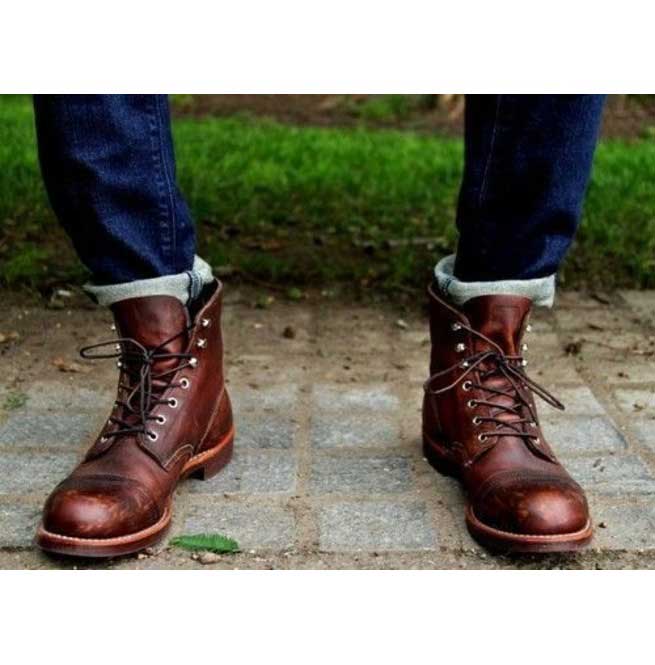 cheap leather boots mens