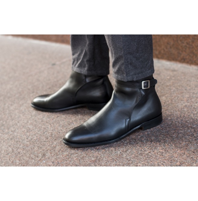 Details about   Handmade Black Leather Ankle Boots Men Black Leather Boots High Ankle Boots 