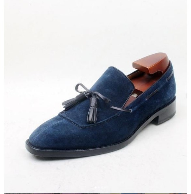Men's Army's blue leather moccasin dress shoe 
