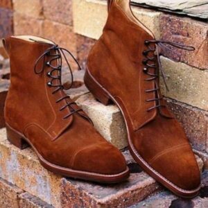 MEN HANDMADE CHELSEA TAN CAMEL SUEDE LEATHER SHOES MEN SUEDE BEIGE ANKLE BOOT 