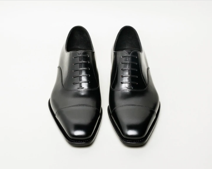 Handmade Men Black Leather Oxford Shoes,Classic Black Office Shoes ...